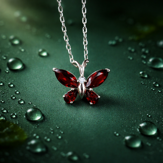 Garnet Necklace in 92.5 Sterling Silver