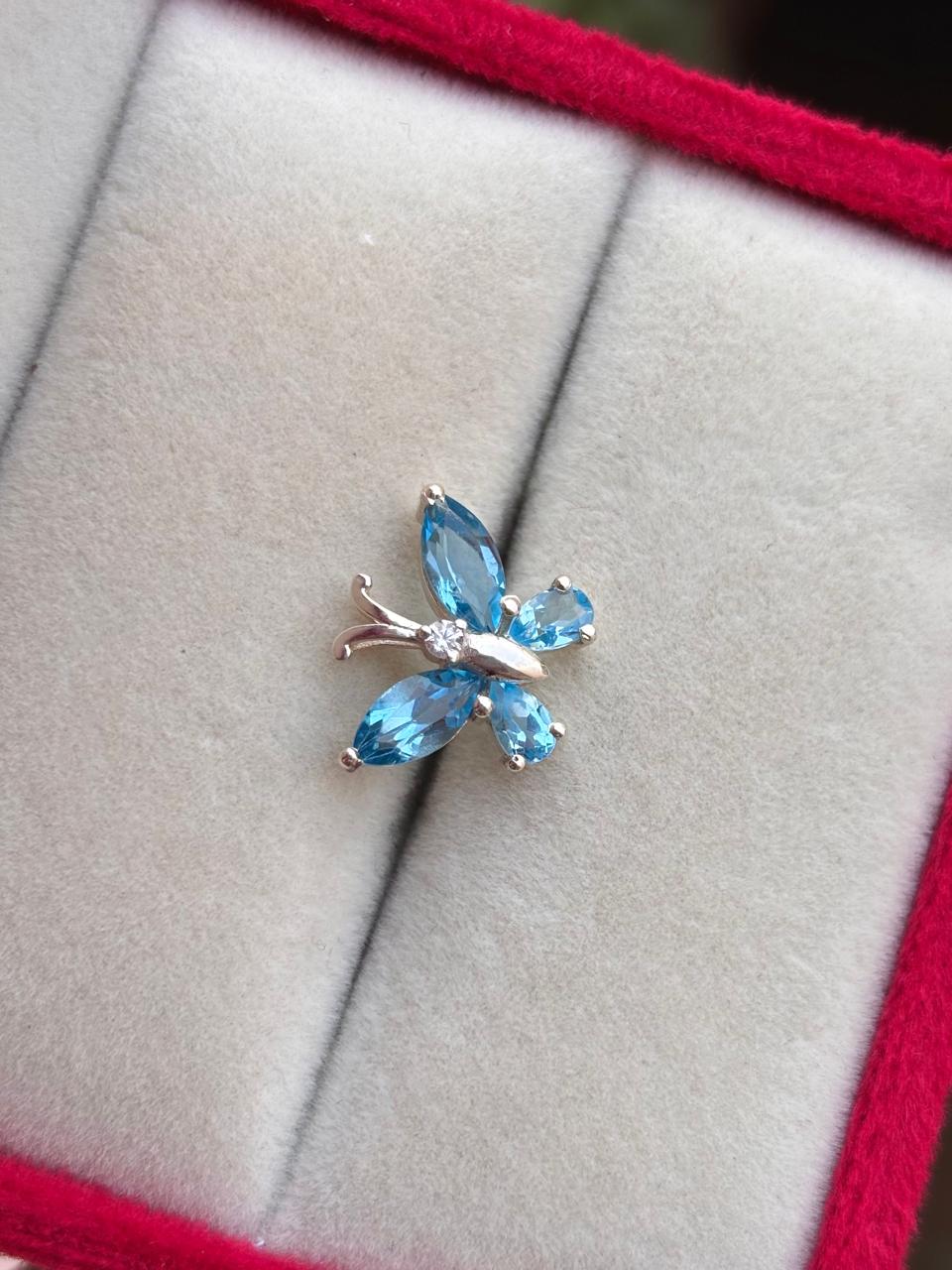 Blue Topaz Butterfly Necklace 92.5 Sterling Silver | Elegant Everyday Jewelry