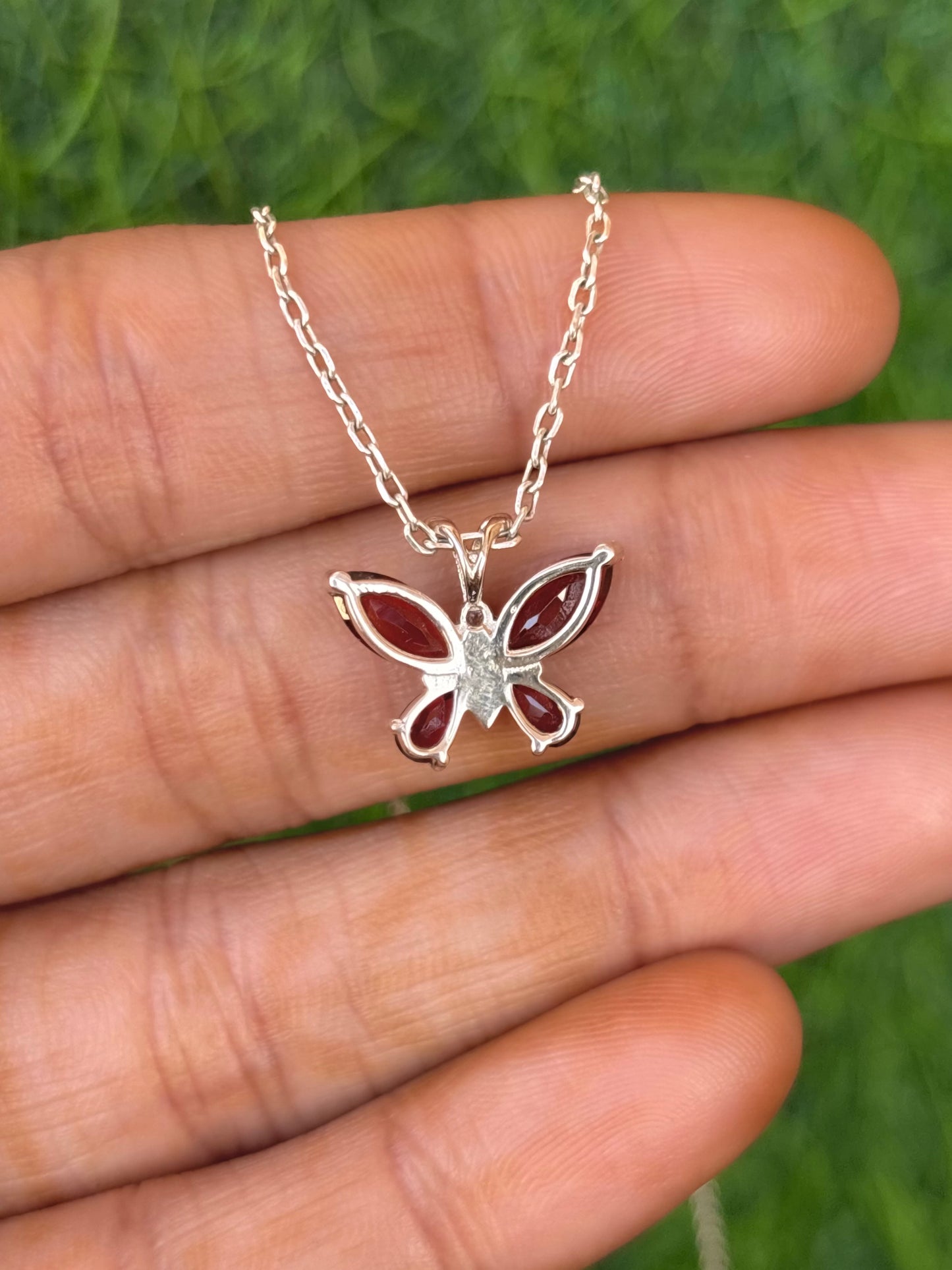 Garnet Necklace in 92.5 Sterling Silver