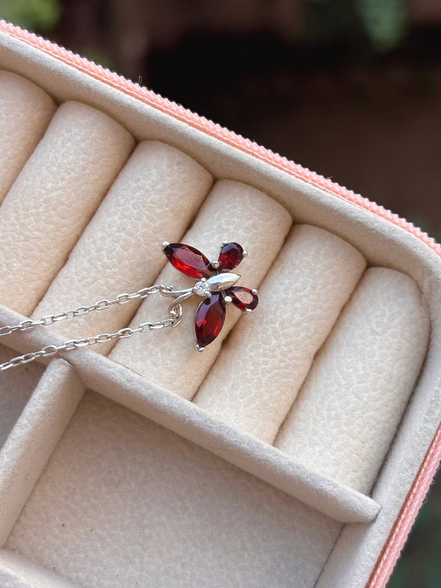 Garnet Necklace in 92.5 Sterling Silver