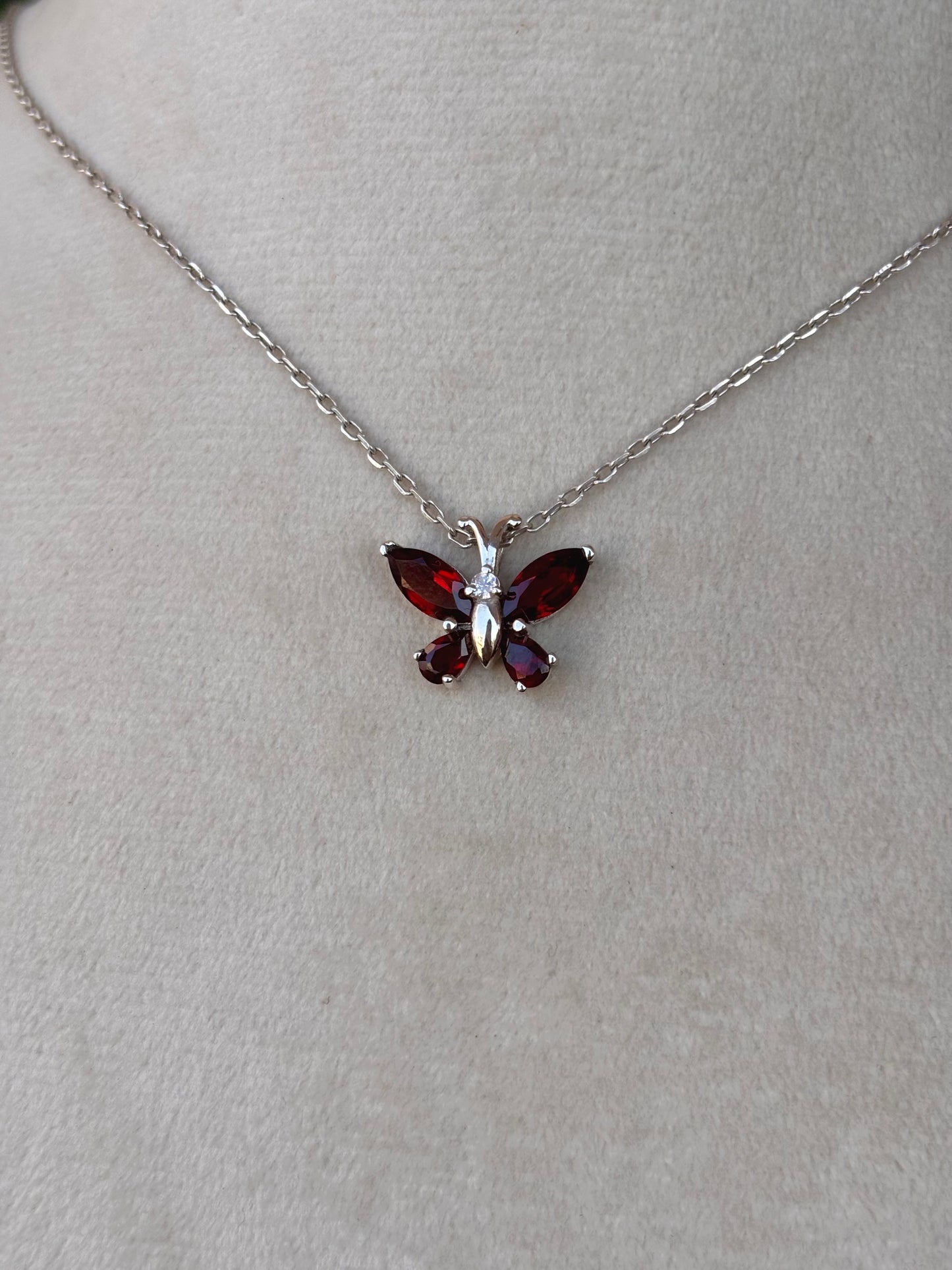 Garnet Necklace in 92.5 Sterling Silver