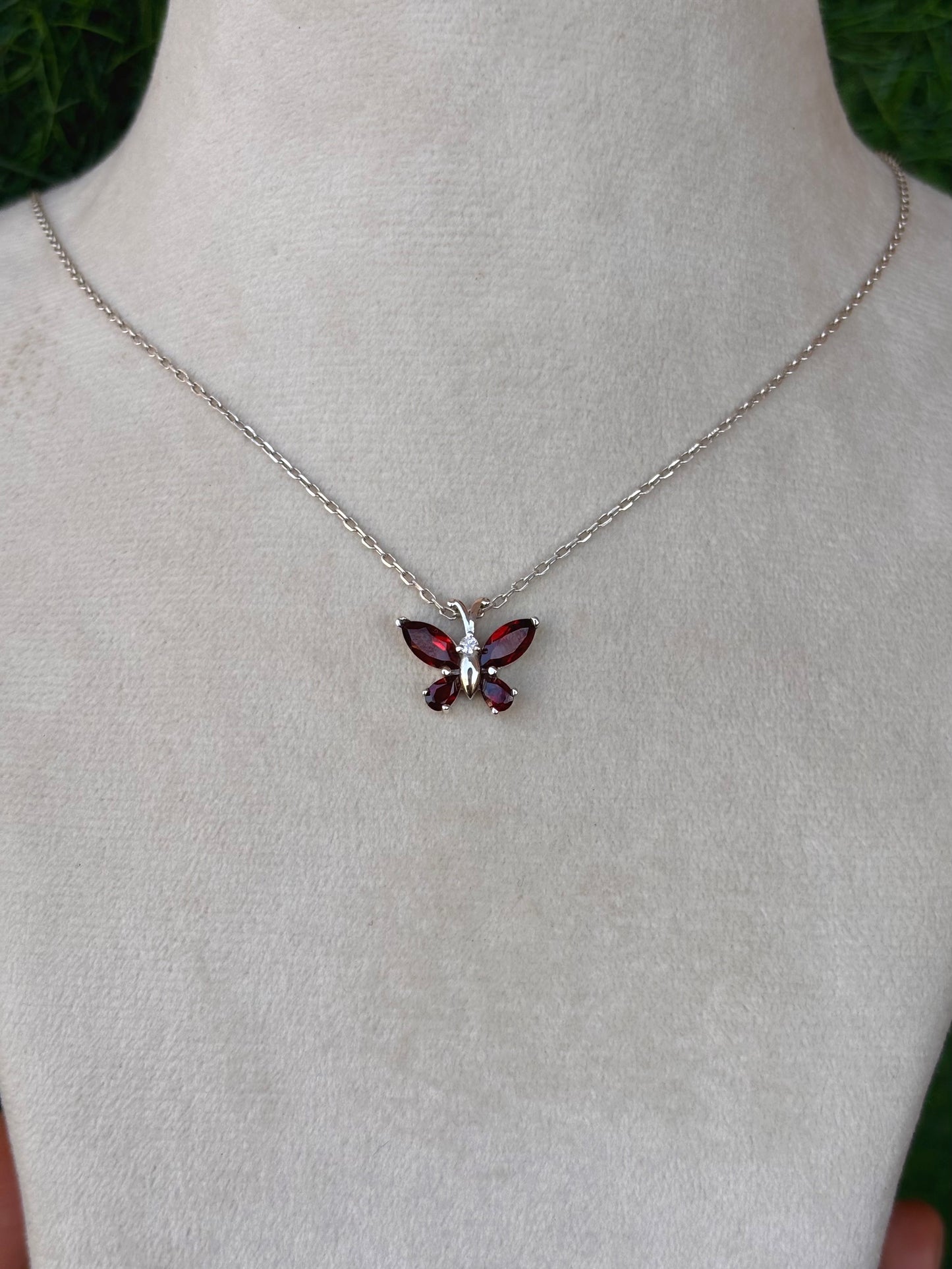 Garnet Necklace in 92.5 Sterling Silver
