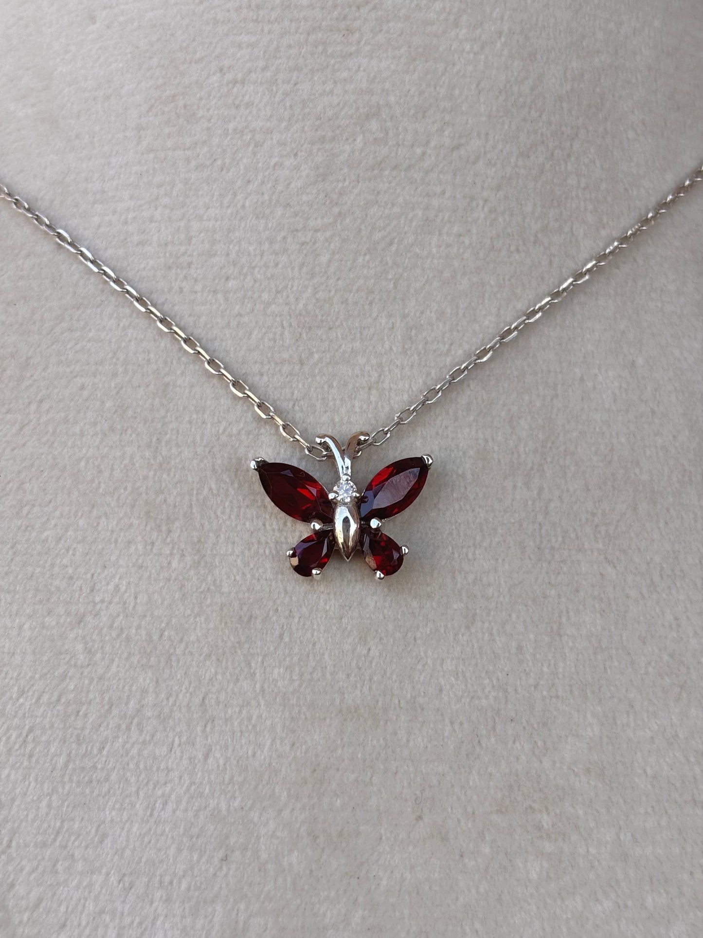 Garnet Necklace in 92.5 Sterling Silver