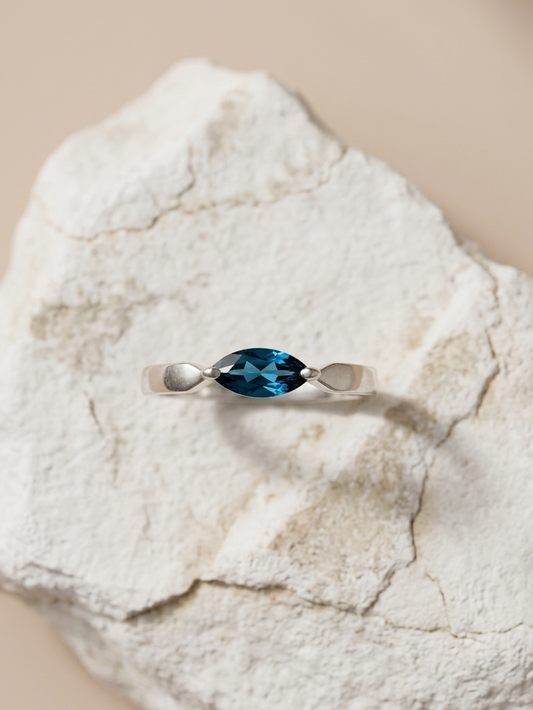 London Blue Topaz Marquise Ring