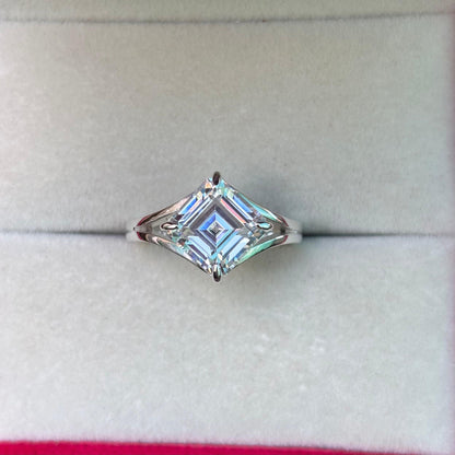 Moissanite Ring in Asscher Cut
