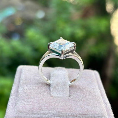 Moissanite Ring in Asscher Cut