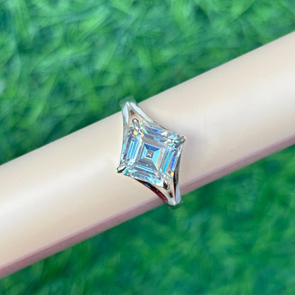 Moissanite Ring in Asscher Cut