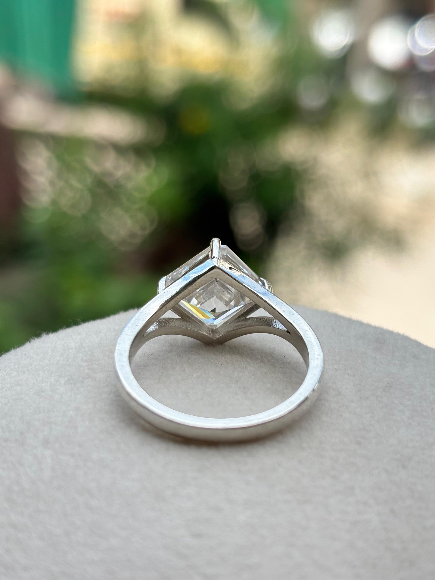 Moissanite Ring in Asscher Cut