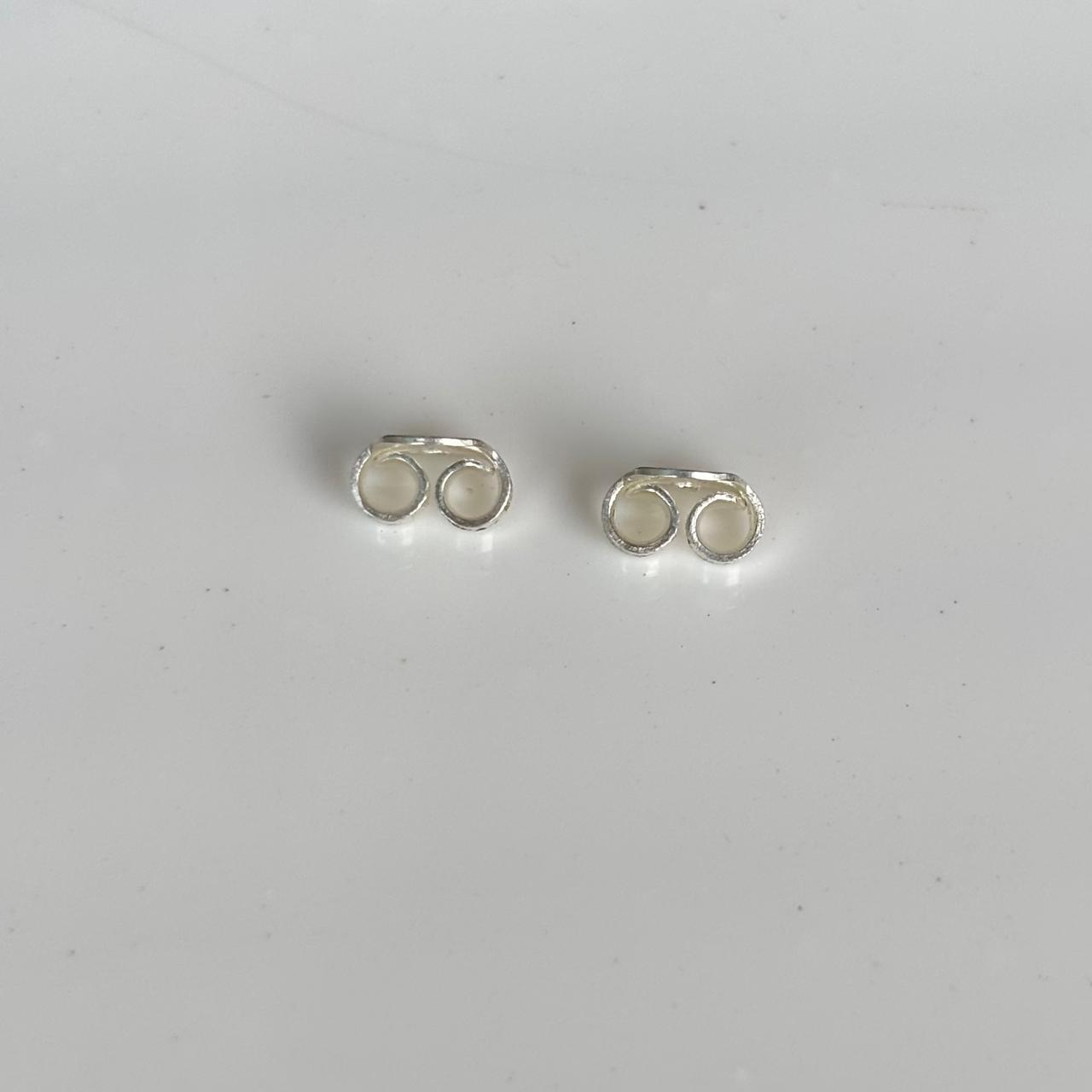 Square Garnet Stud Earrings
