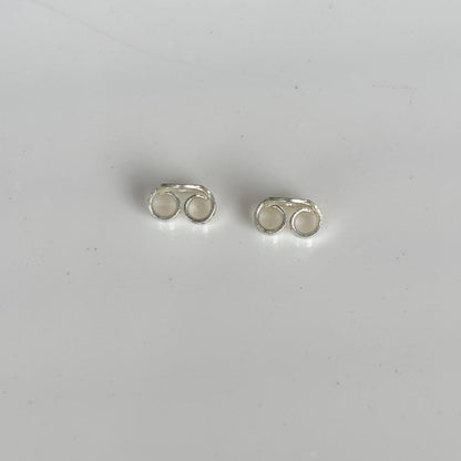 Square Garnet Stud Earrings
