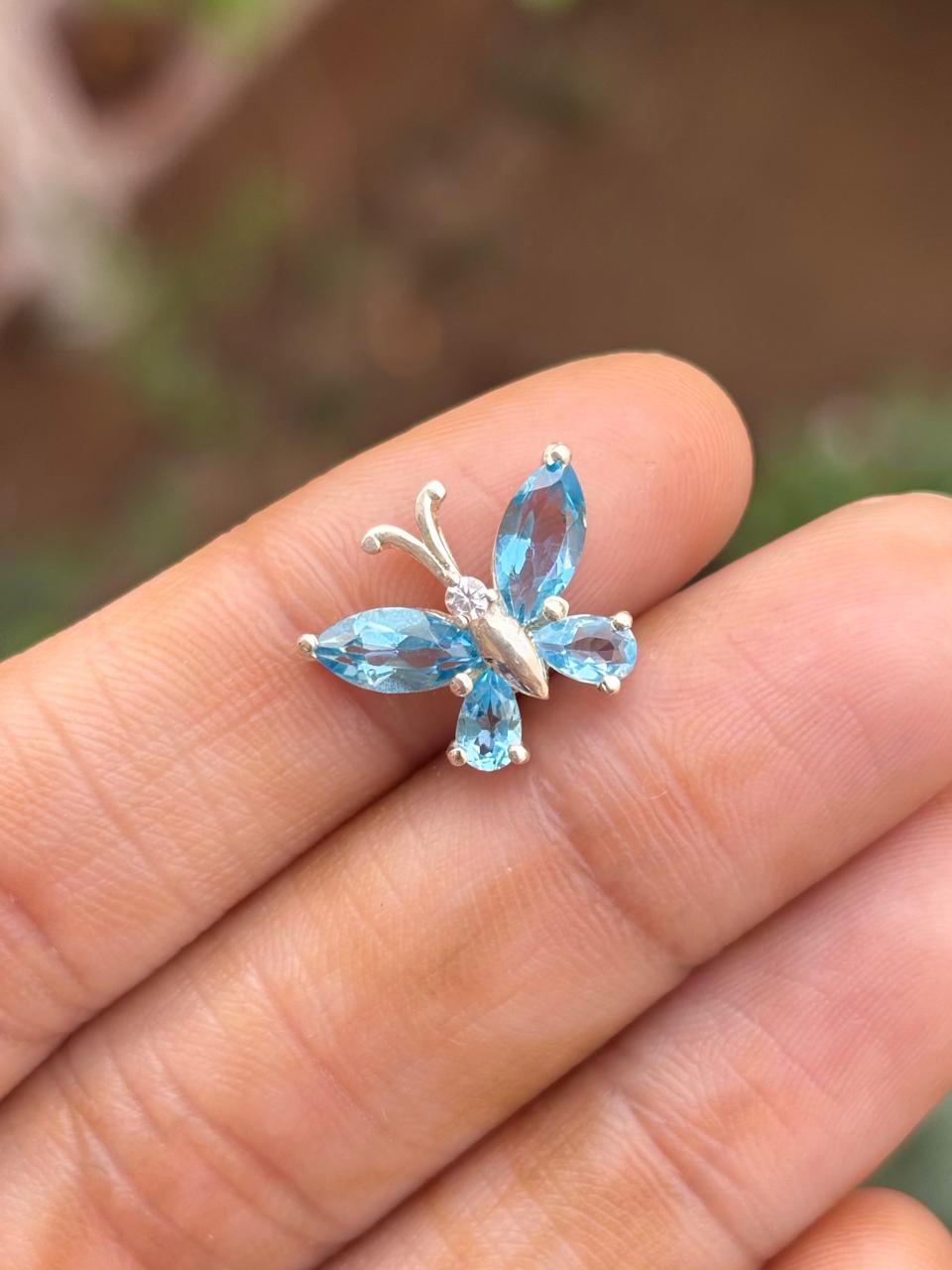 Blue Topaz Butterfly Necklace 92.5 Sterling Silver | Elegant Everyday Jewelry